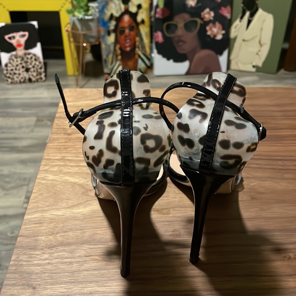 Leopard Print Two Strap Heel Sandals - image 3